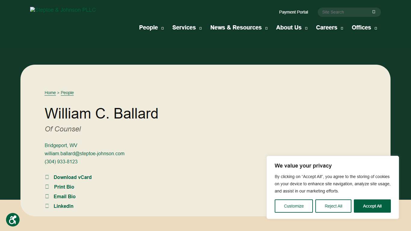 William C. Ballard - Steptoe & Johnson PLLC